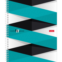 Тетрадь А5 100л "WorkBook" клетка на спирали обложка с карманом УФ-лак 100Ткм5В1сп_22046/060066