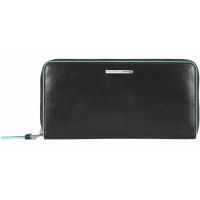 Кошелек "Blue Square" 18х9,5х2,5см 3 отделения, черный, натуральная кожа PD3229B2/N