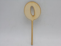 Заготовка д/декор. "Цифра 0" украшение для торта 15*5,7см ВД-114