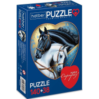 Пазлы 140+38 эл. "Premium. Два сердца. Сила и грация" А4 4 картинки в 1 коробке 094593