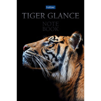 Блокнот А6 40л "Premium.Взгляд тигра" клетка гляневая ламинация, склейка, 3 дизайна 077062