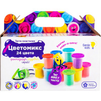 Набор д/лепки из теста 24 цвета 50гр. (тесто-пластилин, крышки-штампики) TA1097