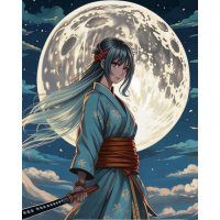 Живопись по номерам (акрил) 40х50см "Меч и луна" сложность 3, холст на подрамнике МСА2061