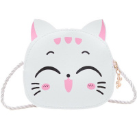 Сумочка "Кошечка" 12х10,5х4см 1 отделение, искусственная кожа, белая SD2265
