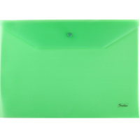 Папка-конверт на кнопке A4 пластик 0,18мм зеленая AKk4_00004/051426