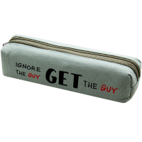 Пенал "Inscription" 19х5х5см квадратный, 1 отделение, текстиль, серый BB2396