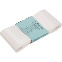 Лента упаковочная атласная 5см х 5,4м белая №001 AL-50P