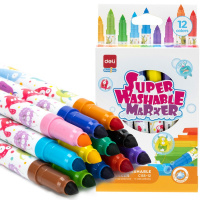 Фломастеры 12 цветов смываемые, картон EC155-12