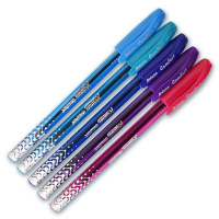 Ручка шариковая "Comfort" 0,7мм синяя, трехгранный корпус, цвет корпуса ассорти