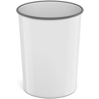 Корзина д/бумаг 13,5л круглая пластик белая "Classic" 58449