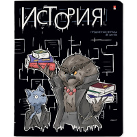 Тетрадь А5 48л клетка История "Зверобудни" на скобе матовая ламинация Soft Touch 7-48-1254/04