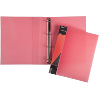 Папка на 4-х кольцах "DIAMOND" А4 40 мм полупрозрачная красная 4AB4_02015/038406