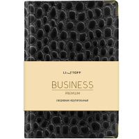 Ежедневник недатированный А6 "Lizard" 304стр. черный, золотой срез, искусственная кожа с поролоном