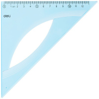 Треугольник 21см прозрачный голубой, градуировка 45 градусов, пластик EH14