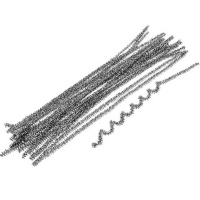 Проволока шенил блестящая 50шт. 30см, серебро Y10848-24