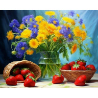 Живопись по номерам (акрил) 40х50см "Полевые цветы" сложность 4, холст на подрамнике МСА2093