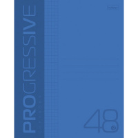 Тетрадь А5 48л клетка "Progressive. Синяя" на скобе, пластиковая обложка 48Т5В1/064883