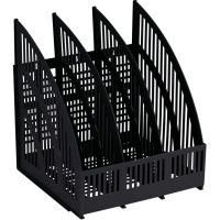 Лоток д/бумаг вертикальный 3 отделения "Line" 253х253х250мм сборный черный ЛТВ-01470/ЛТ454