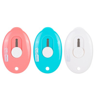 Нож канцелярский 9мм "Mini" 3 цвета корпуса, в блистере пластик/металл E2050