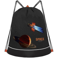 Сумка для сменной обуви 38х50х11см "Space" черная/оранжевая 1 отделение 1 карман OM-31-9/1