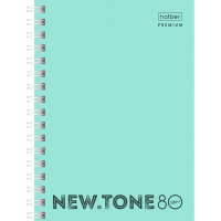 Блокнот А6 80л "NEWtone Pastel Мята" клетка, на спирали, пластиковая обложка 061933