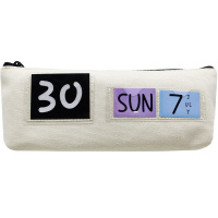 Пенал 21х8х4см треугольный, 1 отделение, текстиль, белый DB23414