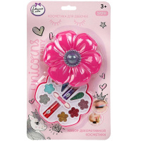 Тени для век "Цветок" с блестками (помада 2шт, аппликатор) в блистере 5566C-TM-ML