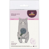 Набор для шитья "Арома Котик" (ткань, нитки, игла, аромат.гранулы, выкройка) AT-0241