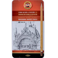 Набор карандашей чернографитных 12шт "Art" 8В-2Н, корпус дерево, металлическая упаковка 1502/1