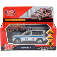 Машина "Toyota Land Cruiser Prado. Полиция" белая, инерционная, металл 12см (открывающиеся двери)