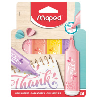 Набор маркеров текстовыделителей "Flex Pastel" 4шт, клиновидный наконечник, толщина линии 1-5 мм