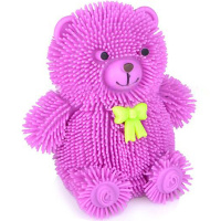 Мячик-волосатик "Мишка" 11см пвх 5 цветов (свет) Y4647-16