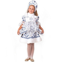 Карн.костюм Снегурочка Внучка р.34 рост 134см (блузка, юбка, головной убор) 1946-134-68