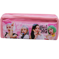 Пенал "Blackpink" 21х8,5х5,5см прямоугольный, 2 отделения, 1 карман, текстиль, розовый DB23224