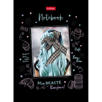 Бизнес-блокнот А6 80л "Девушка с голубыми волосами" клетка 7БЦ глянцевая ламинация 075753