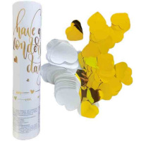 Хлопушка безопасная 20см, пневматическая, сердечки золото/серебро, фольга 6077600