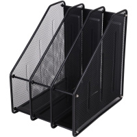 Лоток д/бумаг вертикальный 3 отделения 310х240х290мм сборный черный, металл 9197