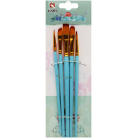 Набор кистей синтетика 5шт. (плоская №8,10,12, круглые №2,4) Y5619