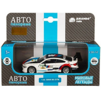 Машина "BMW M4" белая, инерционная, металл 17,5см (свет, звук, откр.двери) JB1251210