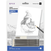 Набор для раскрашивания чернографитными карандашами "Скетч. Друг человека" А4 1 лист RPSB-0016
