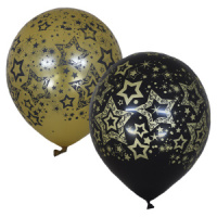 Шар воздушный 30см(12") Декоратор Звезды Голливуд BLACK&GOLD 6055462