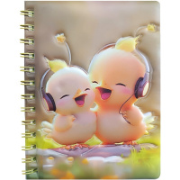 Бизнес-блокнот А5 70л "Утята" линия, на спирали, цветной блок, поролон, 4 вида 1902-6/11749-24