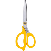 Ножницы 17см сталь, ручки пластик Soft, желтые E77756