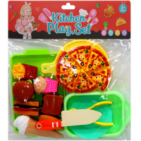 Набор продуктов "Пицца и фастфуд" с посудой 20 предметов, пластик 26х26см LT390287