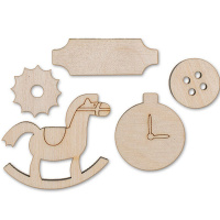 Заготовка д/декор. мини-фигурки "Лошадка" 1,4-4 см №4 фанера ВД-219