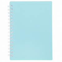 Блокнот А6 80л "NEWtone Pastel Незабудка" клетка, на спирали, пластиковая обложка 065602