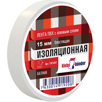 Клейкая лента изоляционная 15мм х 20м белая пвх 200/5 TIK501T
