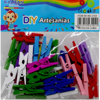 Прищепки 25мм ассорти 30 шт/уп. Y10869-24