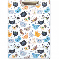 Планшет с зажимом А4 "Кошки" пвх/картон белый 2117.Р4 Планшет с зажимом А4 "Кошки" пвх/картон белый 2117.Р4