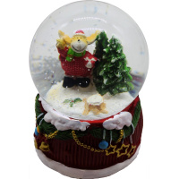 Статуэтка-шар "Олень с ёлкой" 13,5х10см музыкальный Y10061-24